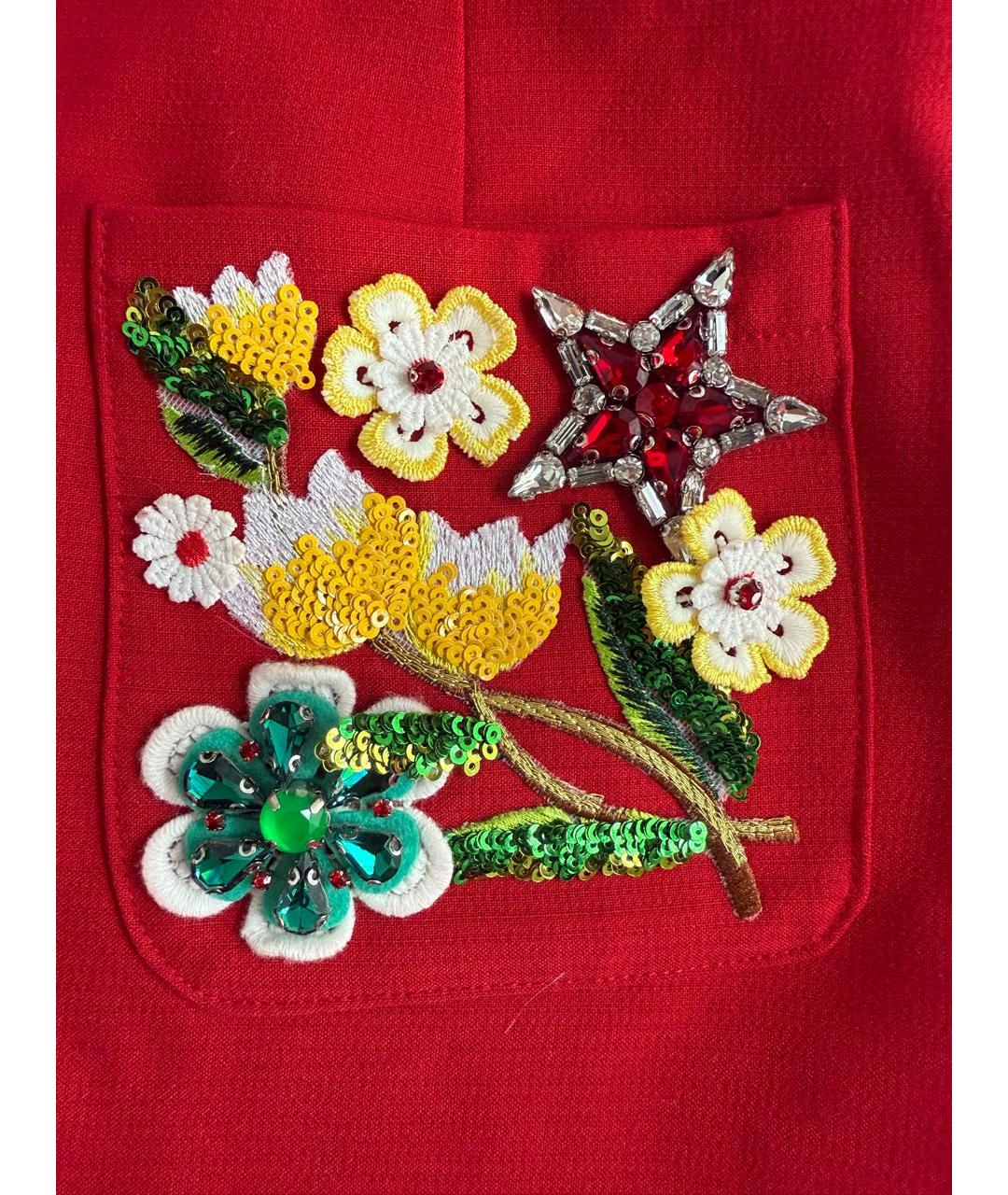 DOLCE&GABBANA Красная полиэстеровая юбка мини, фото 4
