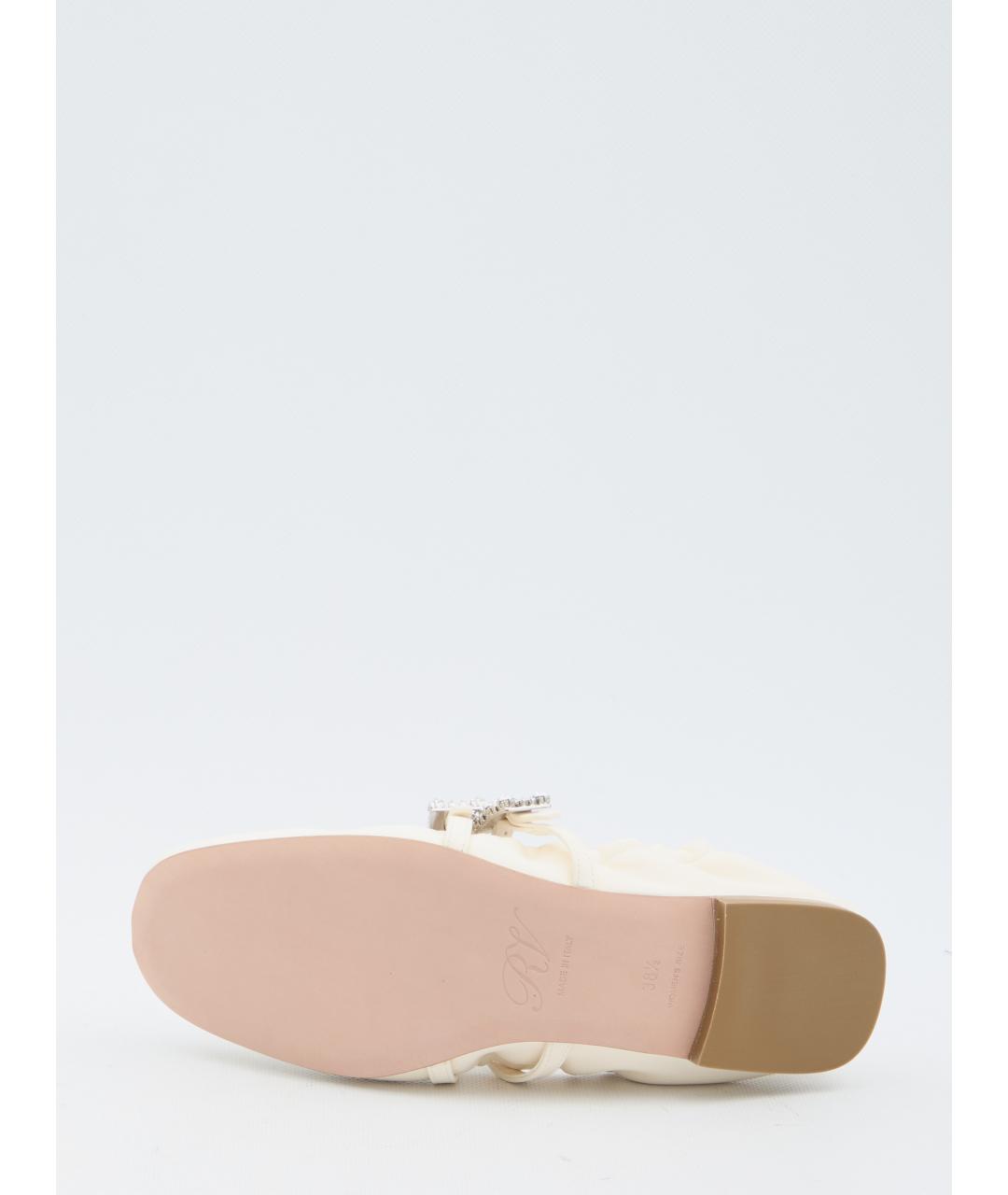 ROGER VIVIER Бежевые кожаные балетки, фото 3