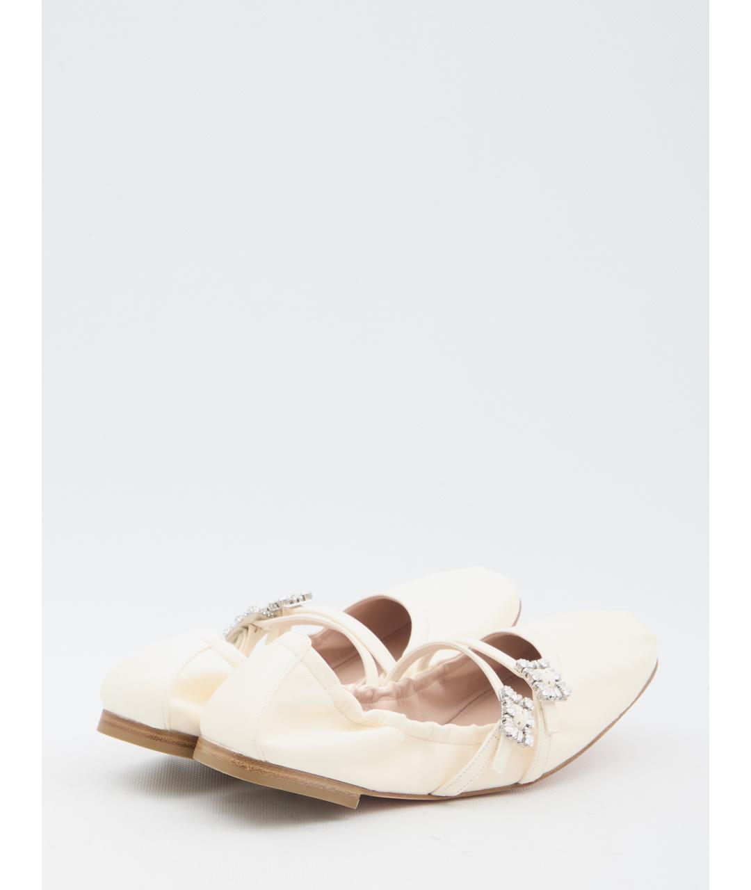 ROGER VIVIER Бежевые кожаные балетки, фото 2