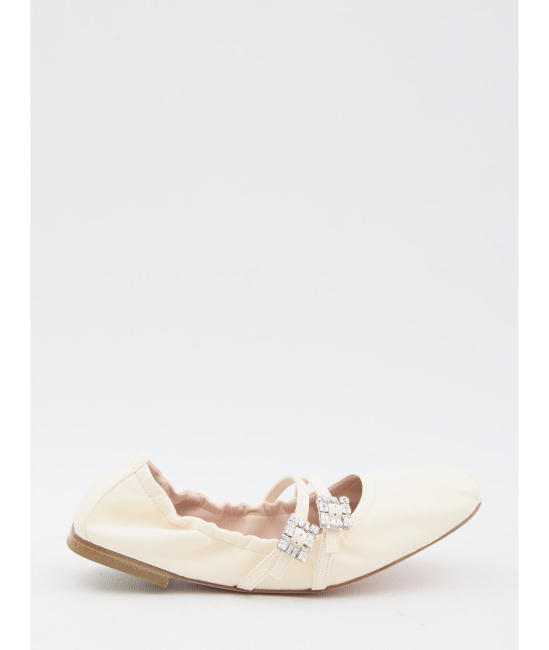 ROGER VIVIER Бежевые кожаные балетки, фото 4