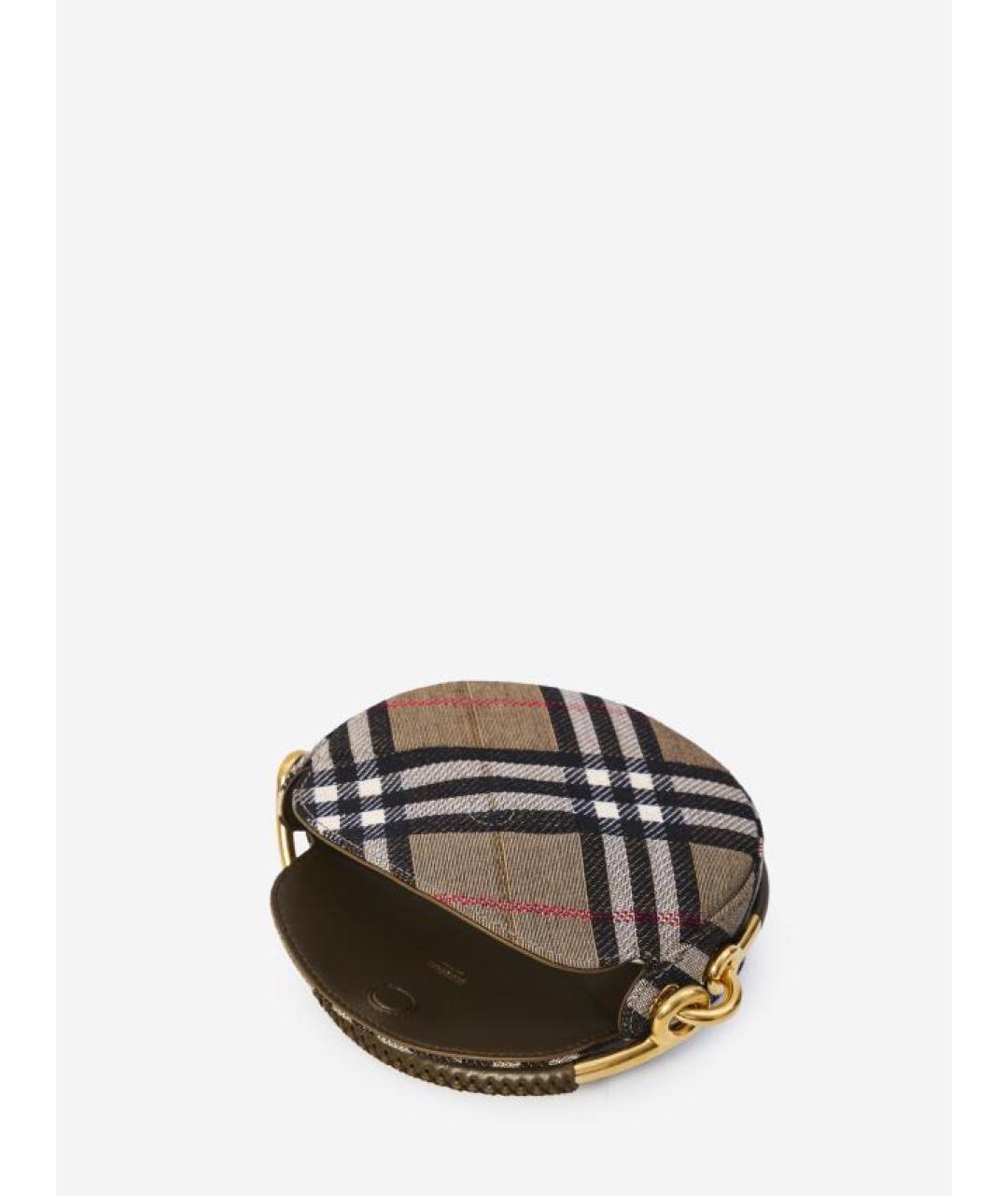 BURBERRY Коричневая жаккардовая сумка через плечо, фото 5