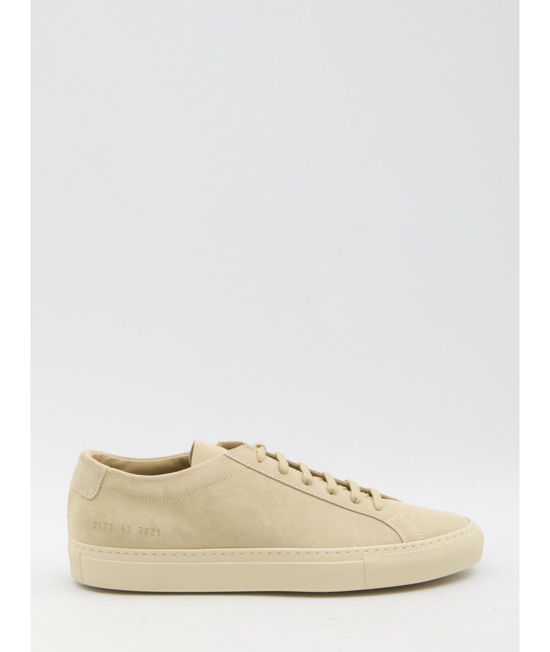 COMMON PROJECTS Бежевые кожаные низкие кроссовки / кеды, фото 6