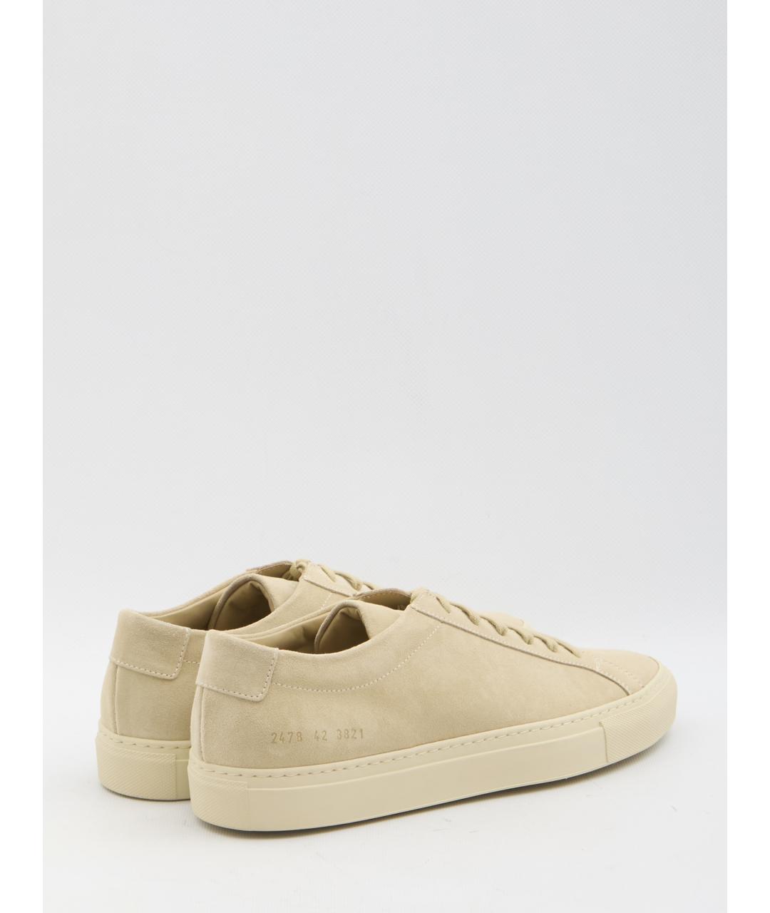 COMMON PROJECTS Бежевые кожаные низкие кроссовки / кеды, фото 3