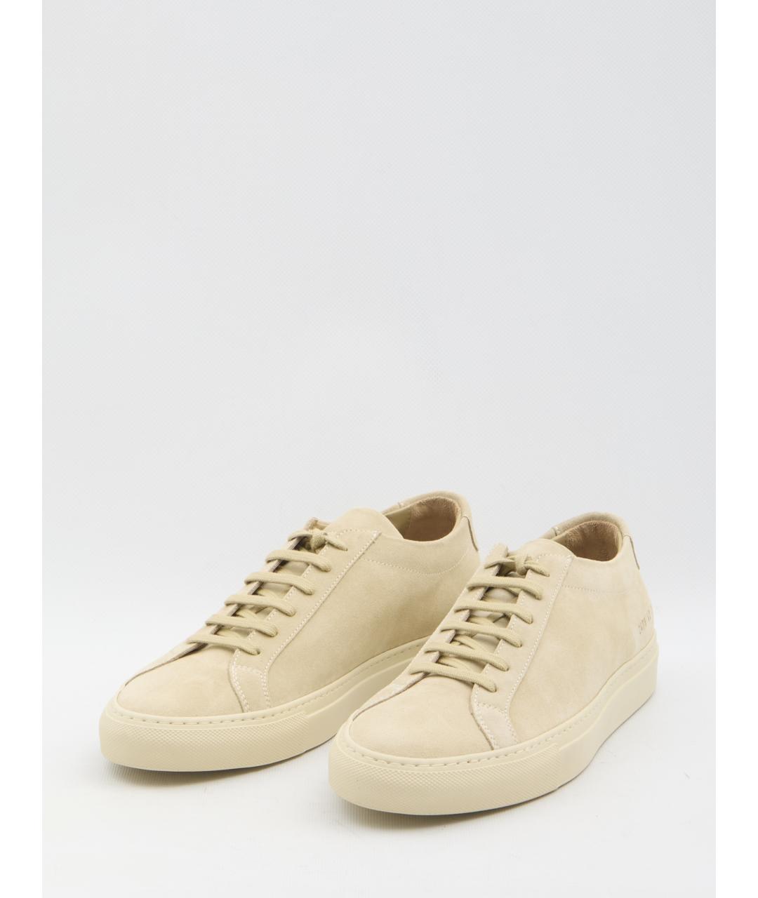 COMMON PROJECTS Бежевые кожаные низкие кроссовки / кеды, фото 2