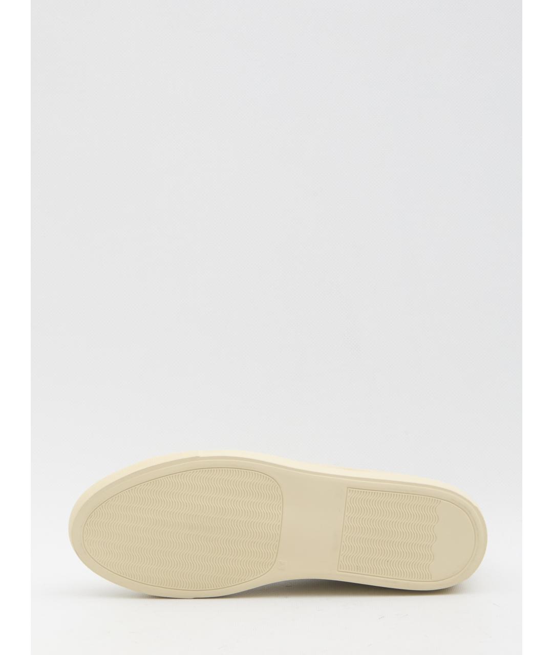COMMON PROJECTS Бежевые кожаные низкие кроссовки / кеды, фото 4
