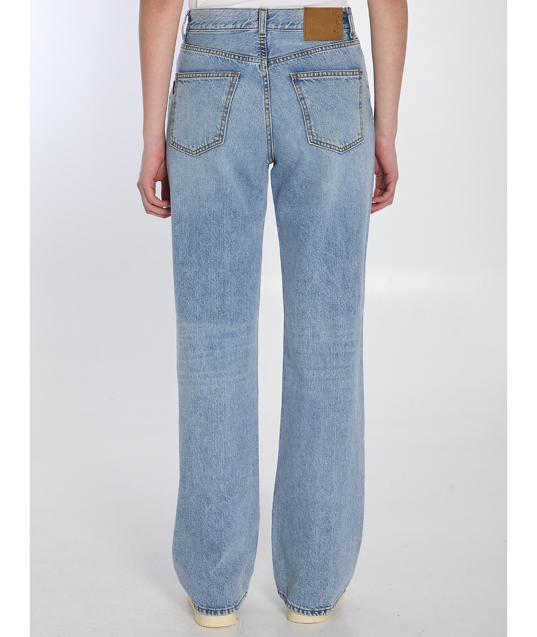 HAIKURE Голубые хлопковые прямые джинсы, фото 5