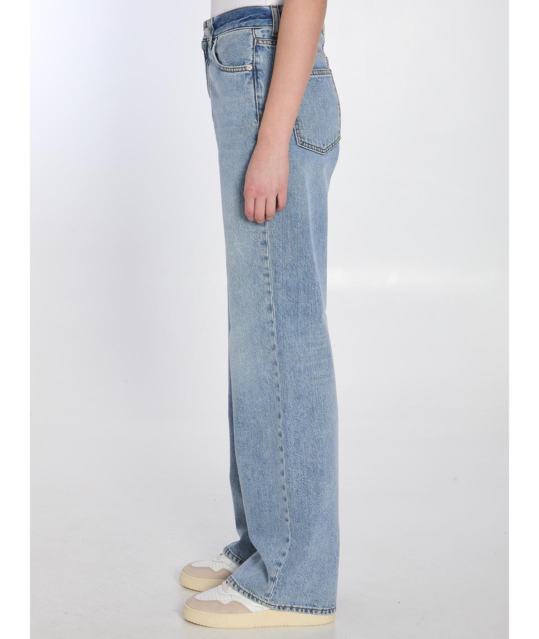 HAIKURE Голубые хлопковые прямые джинсы, фото 4