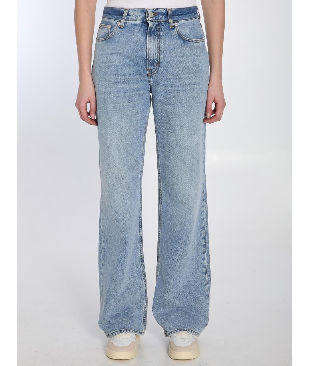 HAIKURE Голубые хлопковые прямые джинсы, фото 2