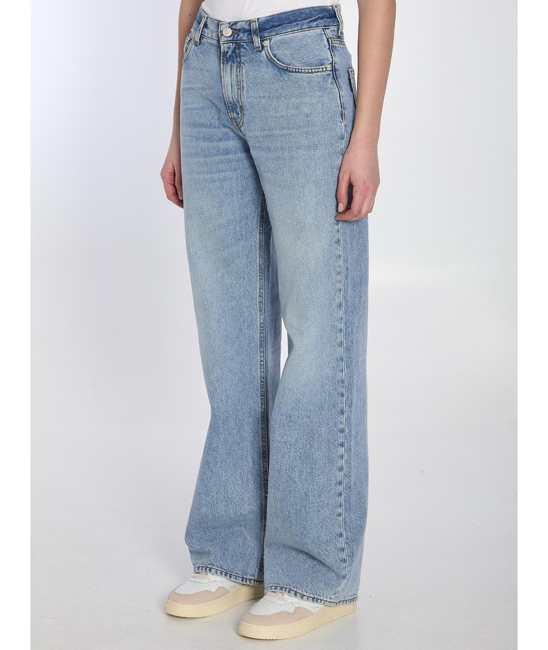HAIKURE Голубые хлопковые прямые джинсы, фото 3