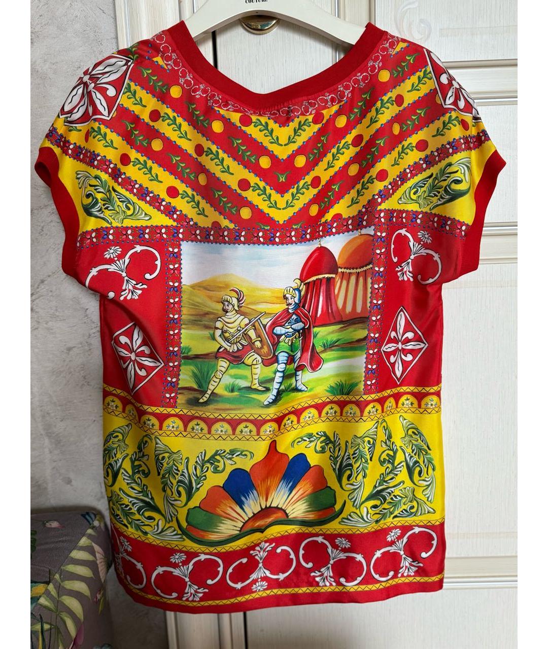 DOLCE&GABBANA Красная шелковая блузы, фото 5