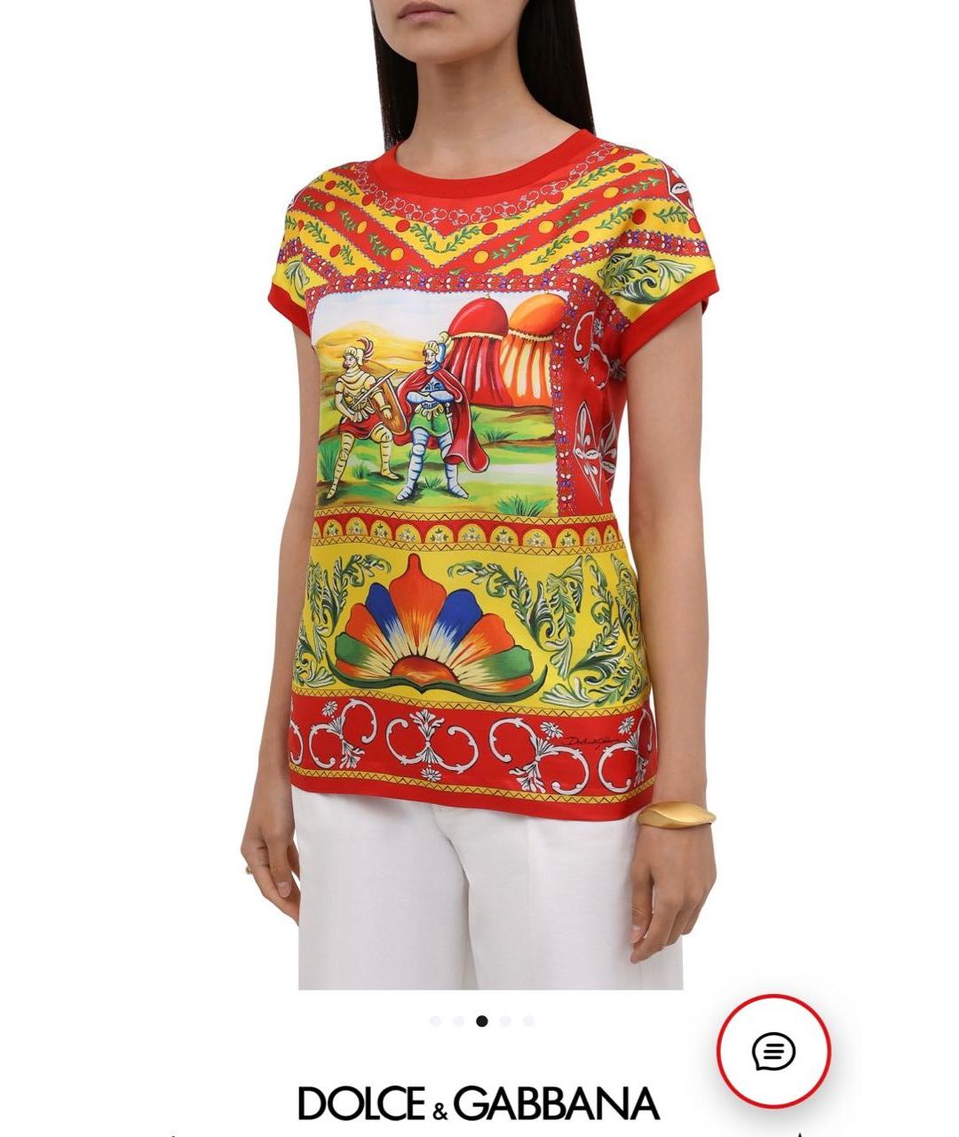 DOLCE&GABBANA Красная шелковая блузы, фото 2