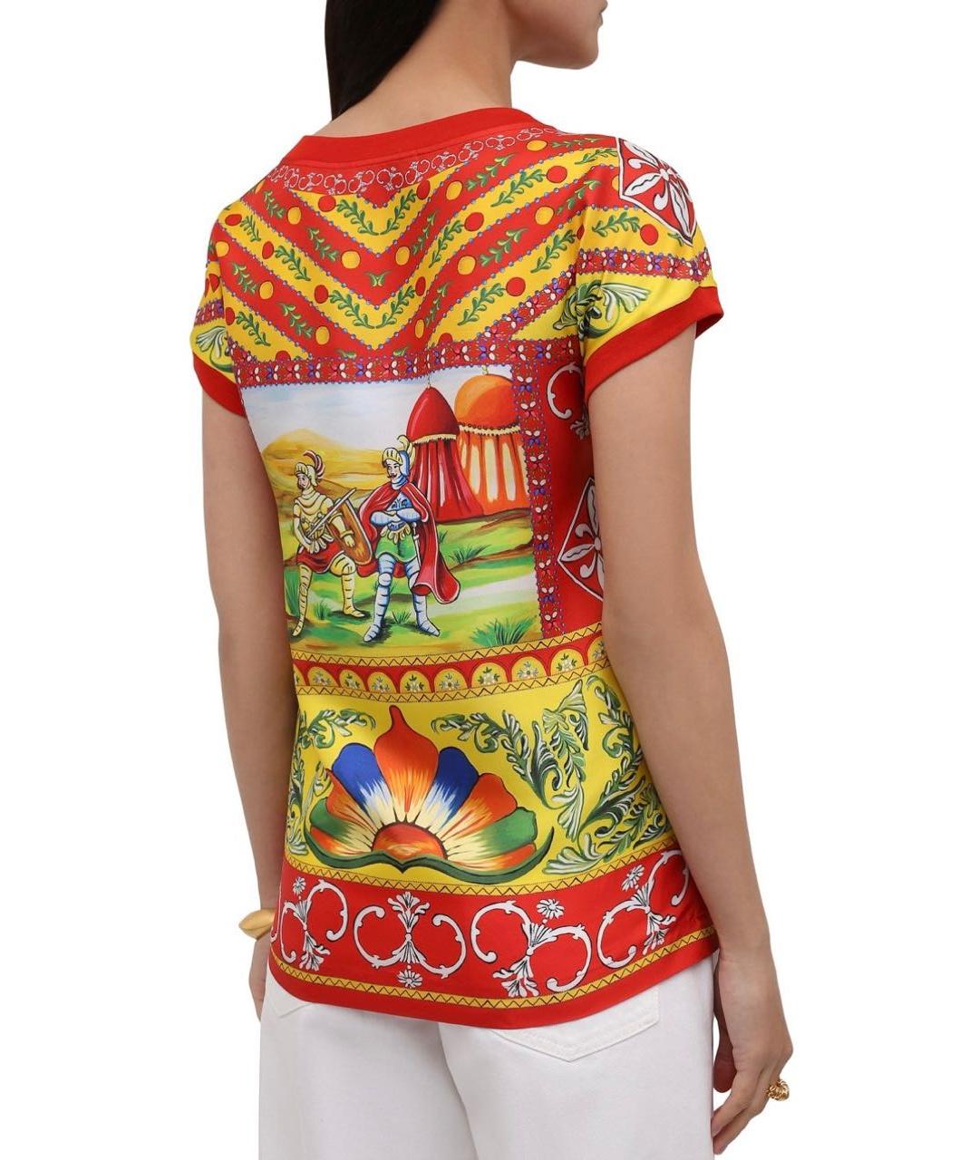 DOLCE&GABBANA Красная шелковая блузы, фото 7