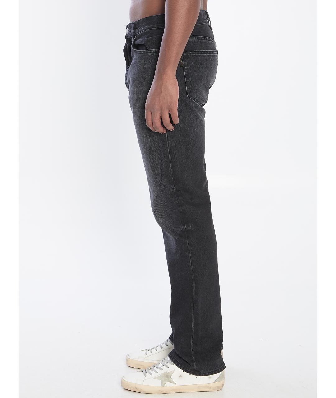 HAIKURE Черные хлопковые прямые джинсы, фото 4