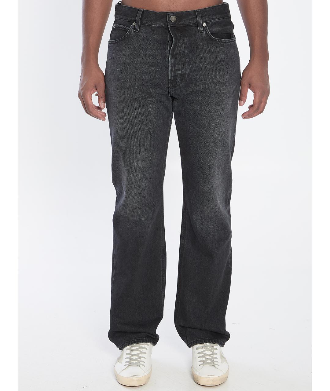 HAIKURE Черные хлопковые прямые джинсы, фото 2