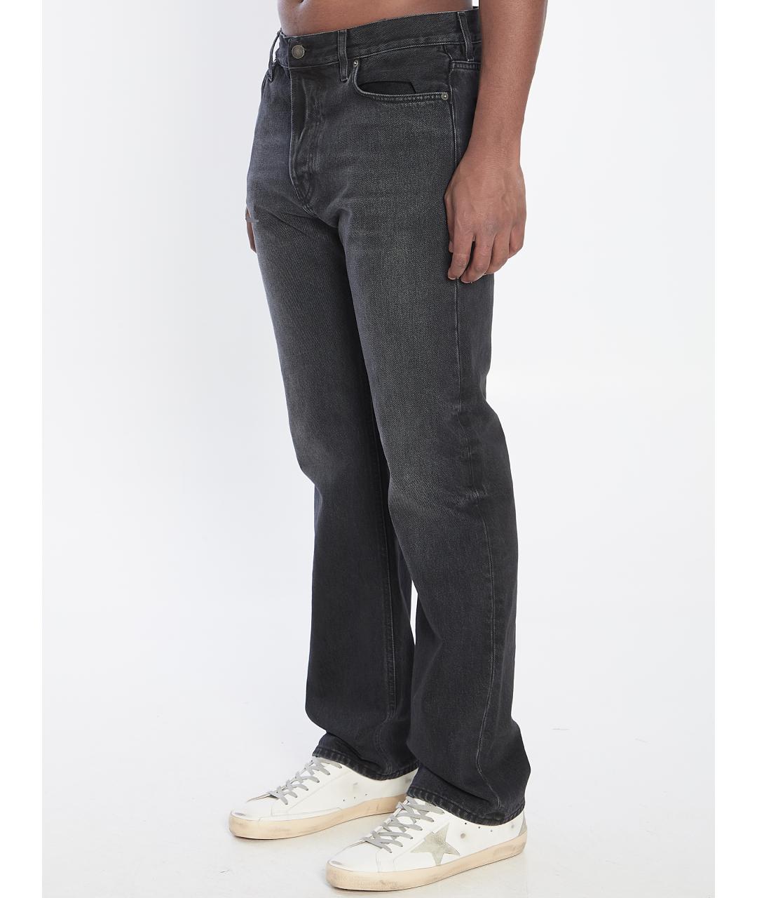 HAIKURE Черные хлопковые прямые джинсы, фото 3