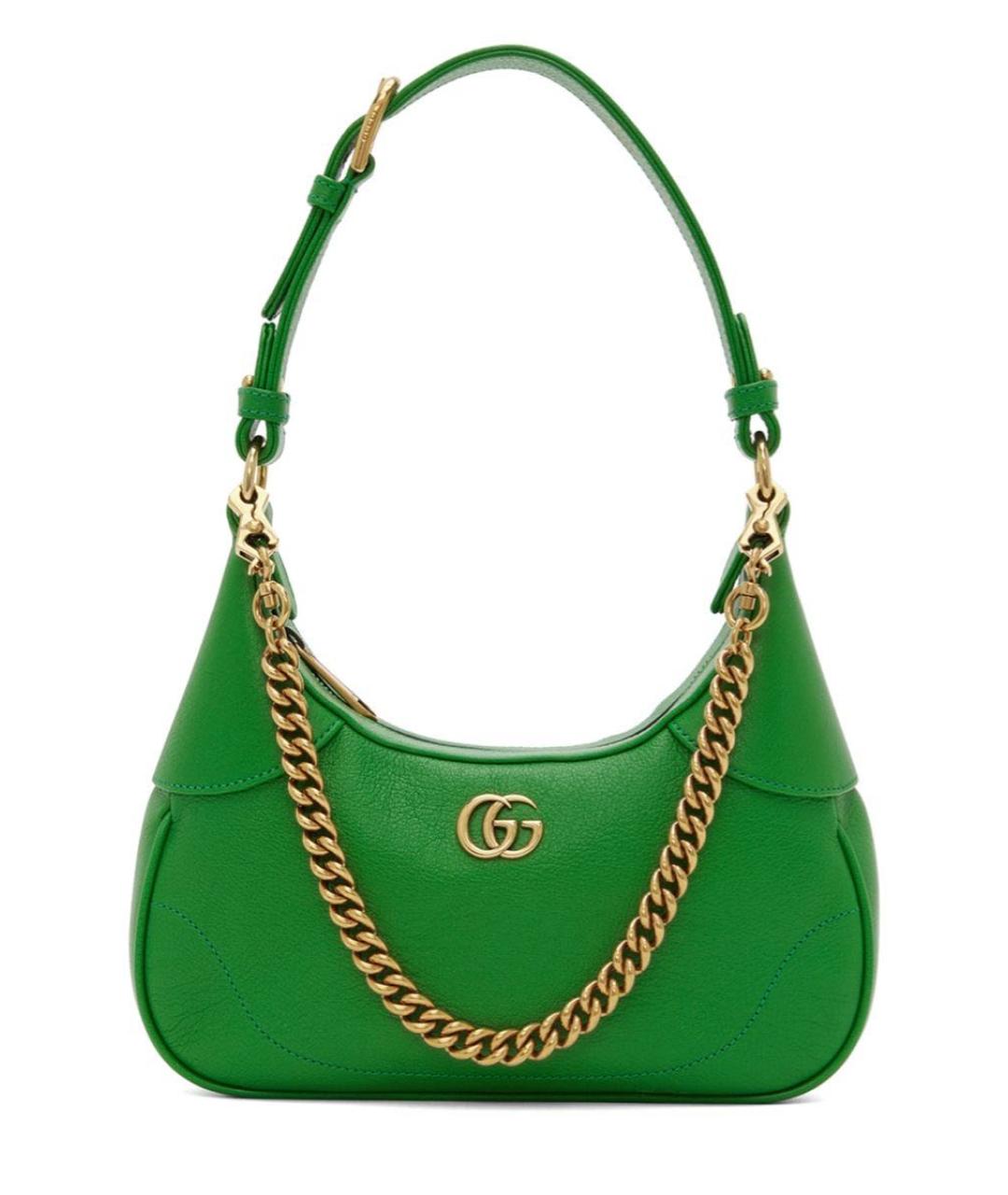GUCCI Зеленая кожаная сумка с короткими ручками, фото 1