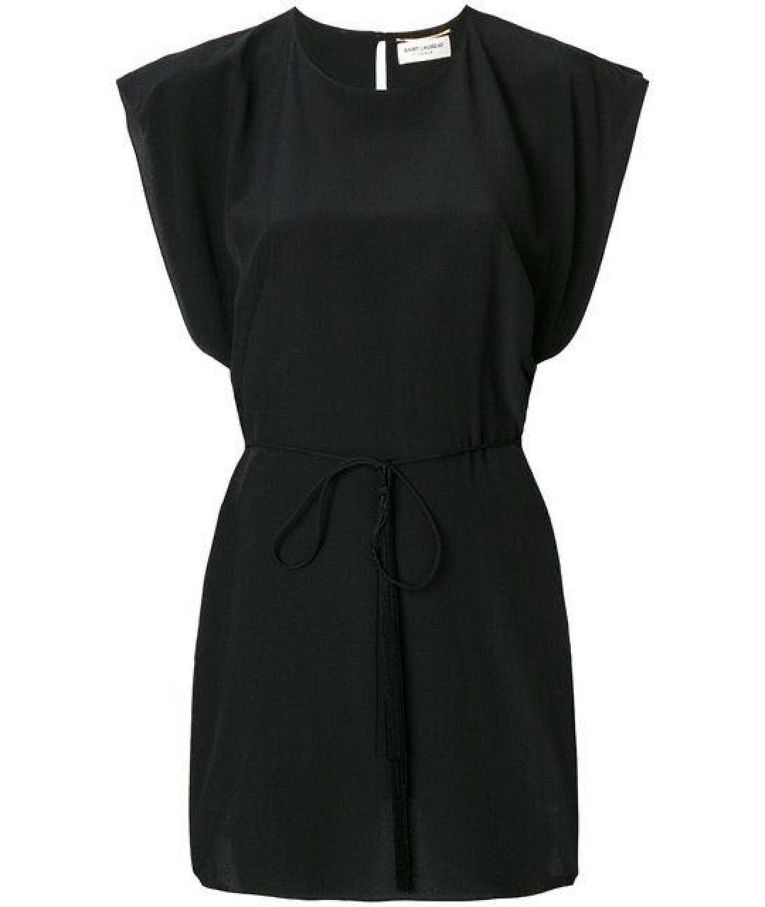 SAINT LAURENT Черное шелковое вечернее платье, фото 3