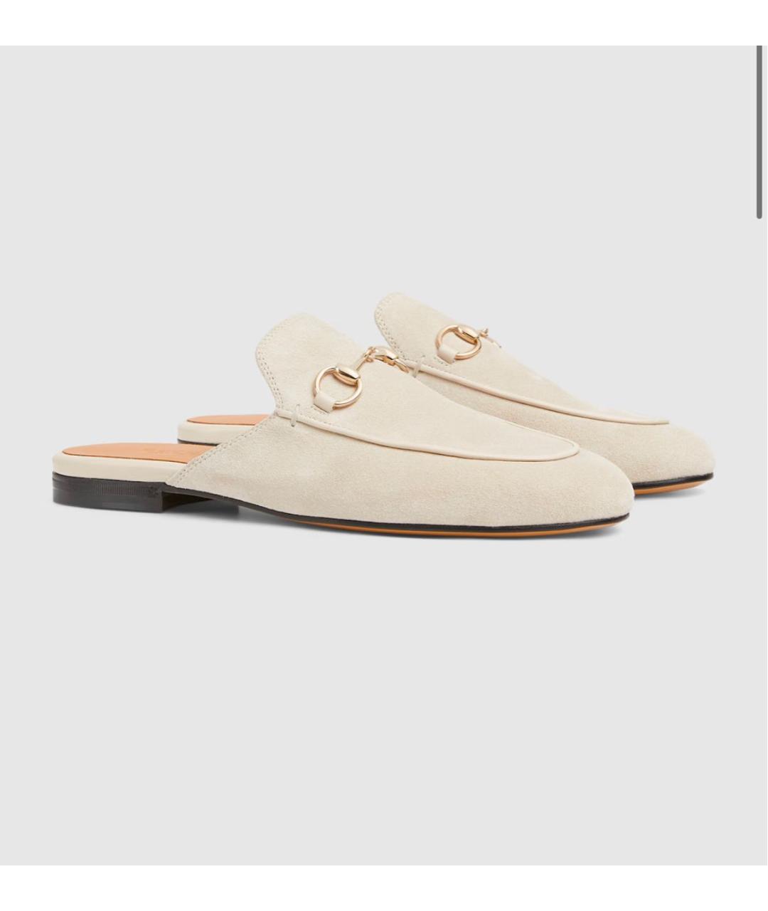 GUCCI Бежевые замшевые мюли, фото 3