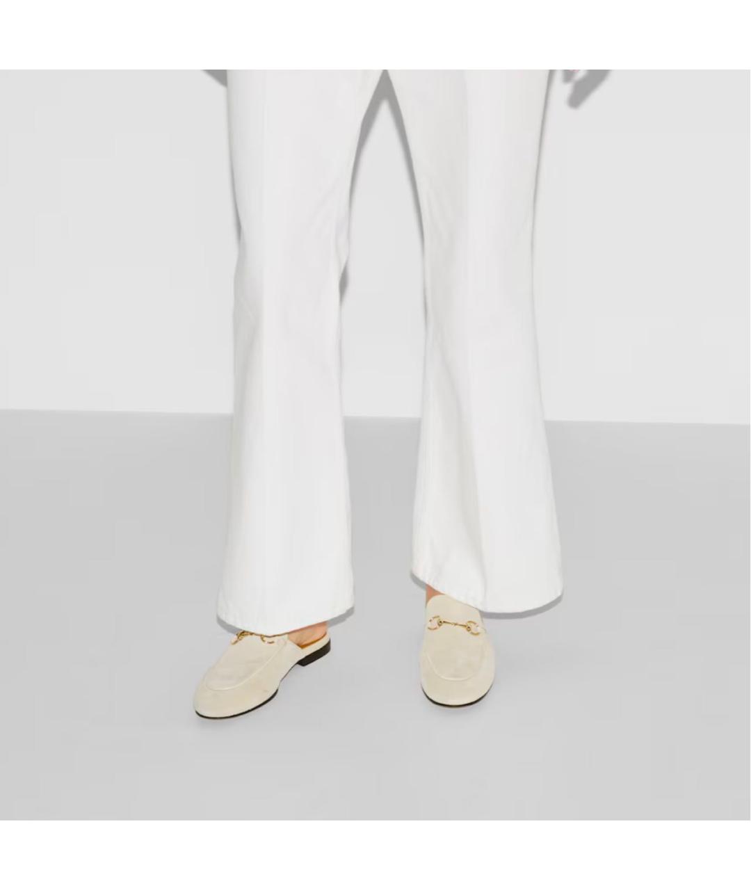 GUCCI Бежевые замшевые мюли, фото 4