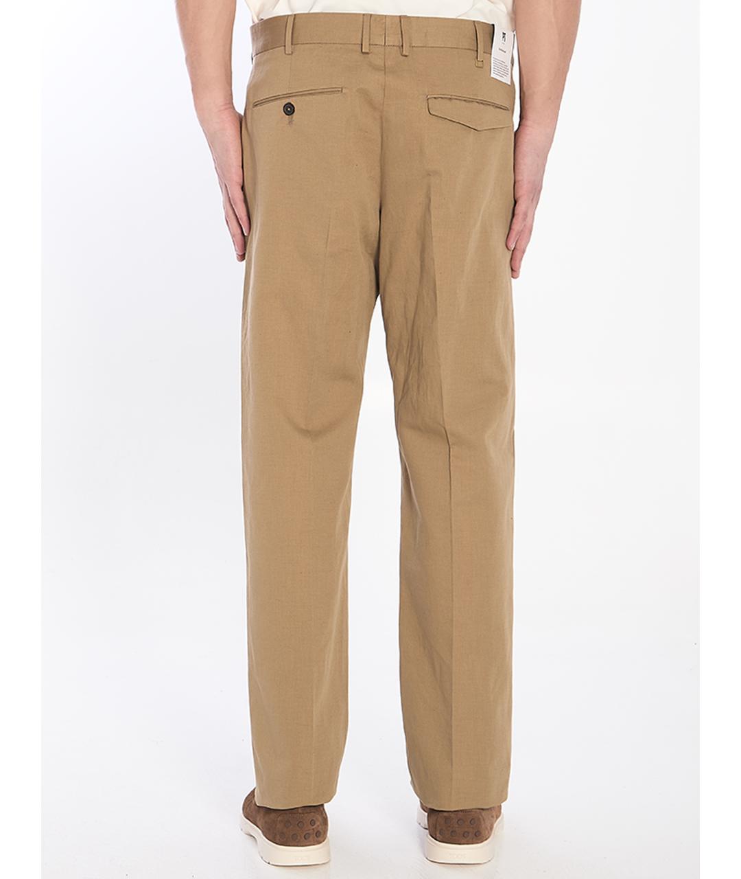 PT TORINO Бежевые хлопковые повседневные брюки, фото 4