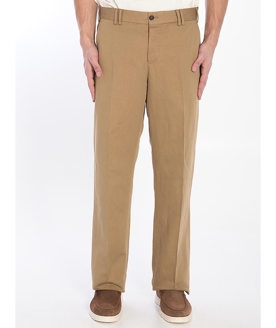 PT TORINO Бежевые хлопковые повседневные брюки, фото 5