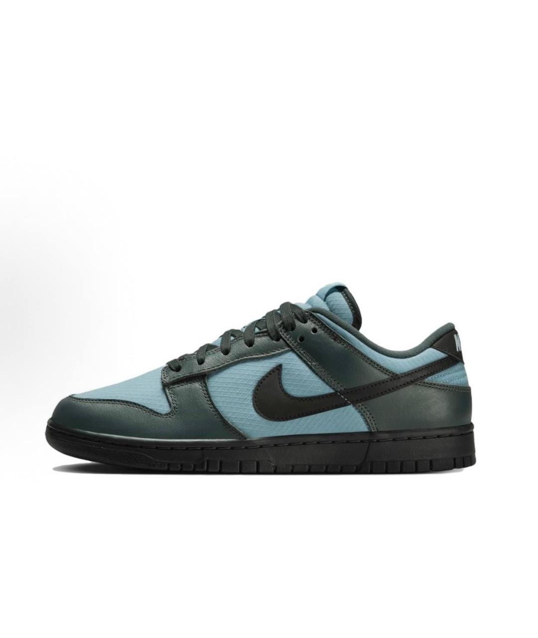 NIKE Зеленые кожаные низкие кроссовки / кеды, фото 2