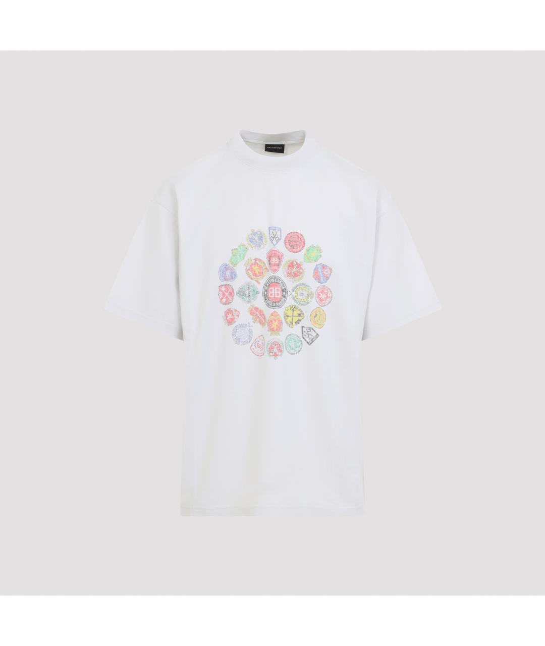 BALENCIAGA Белая хлопковая футболка, фото 2