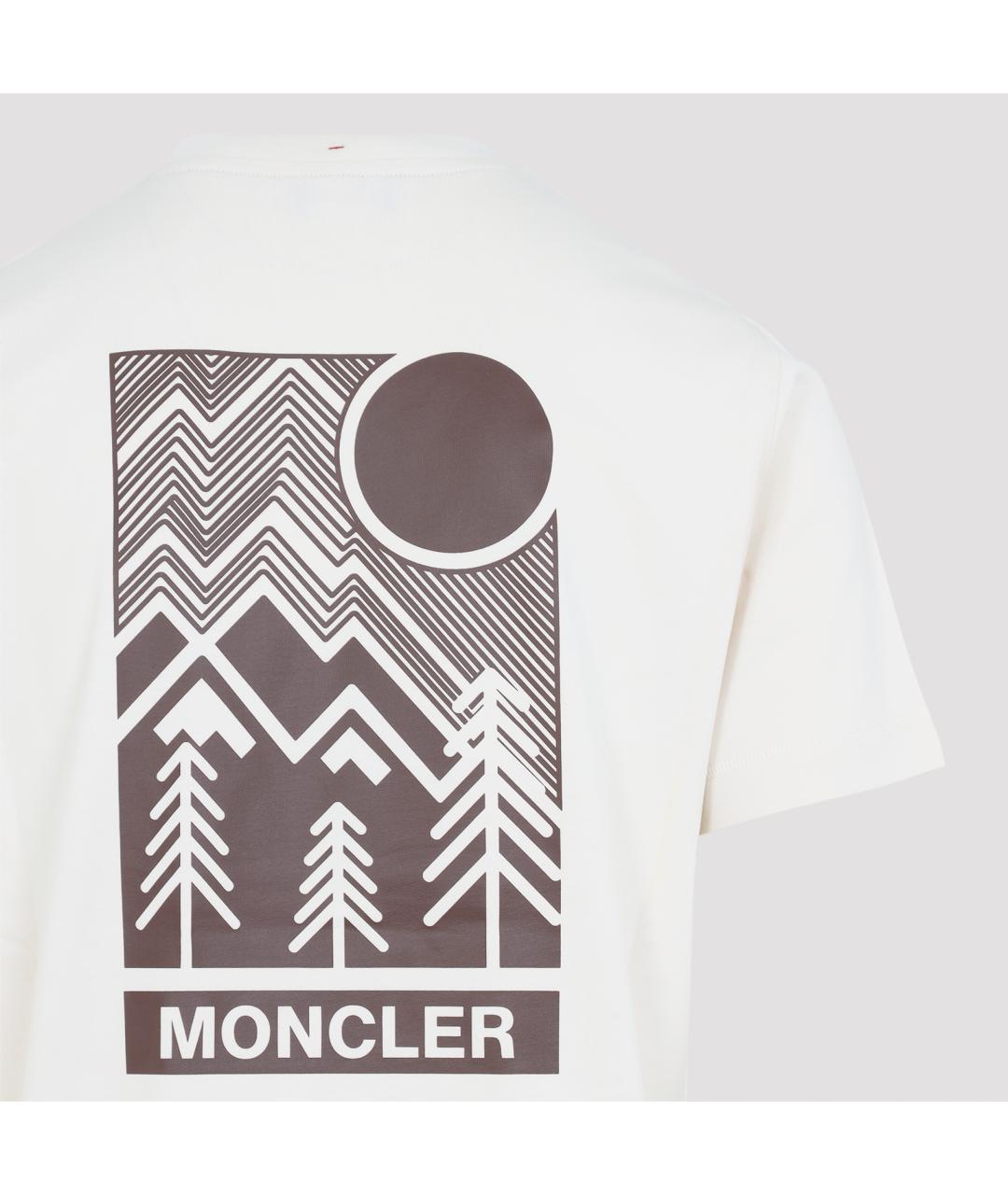 MONCLER GRENOBLE Белая хлопковая футболка, фото 3