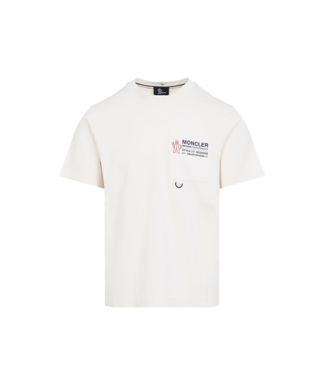 MONCLER GRENOBLE Белая хлопковая футболка, фото 1