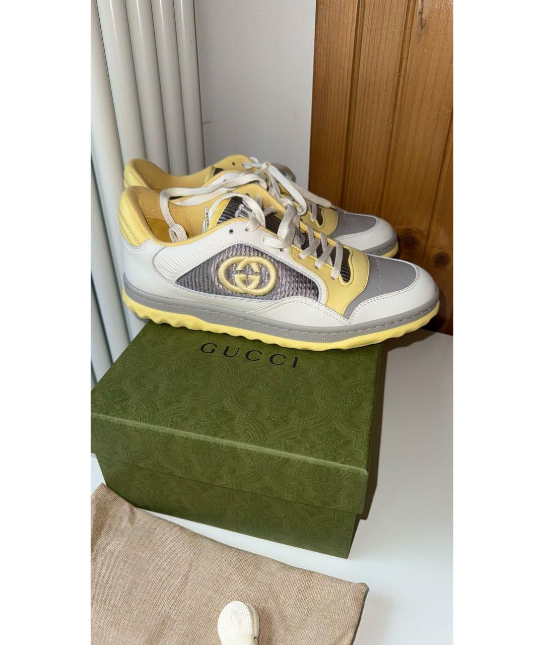 GUCCI Желтые кожаные кеды, фото 9