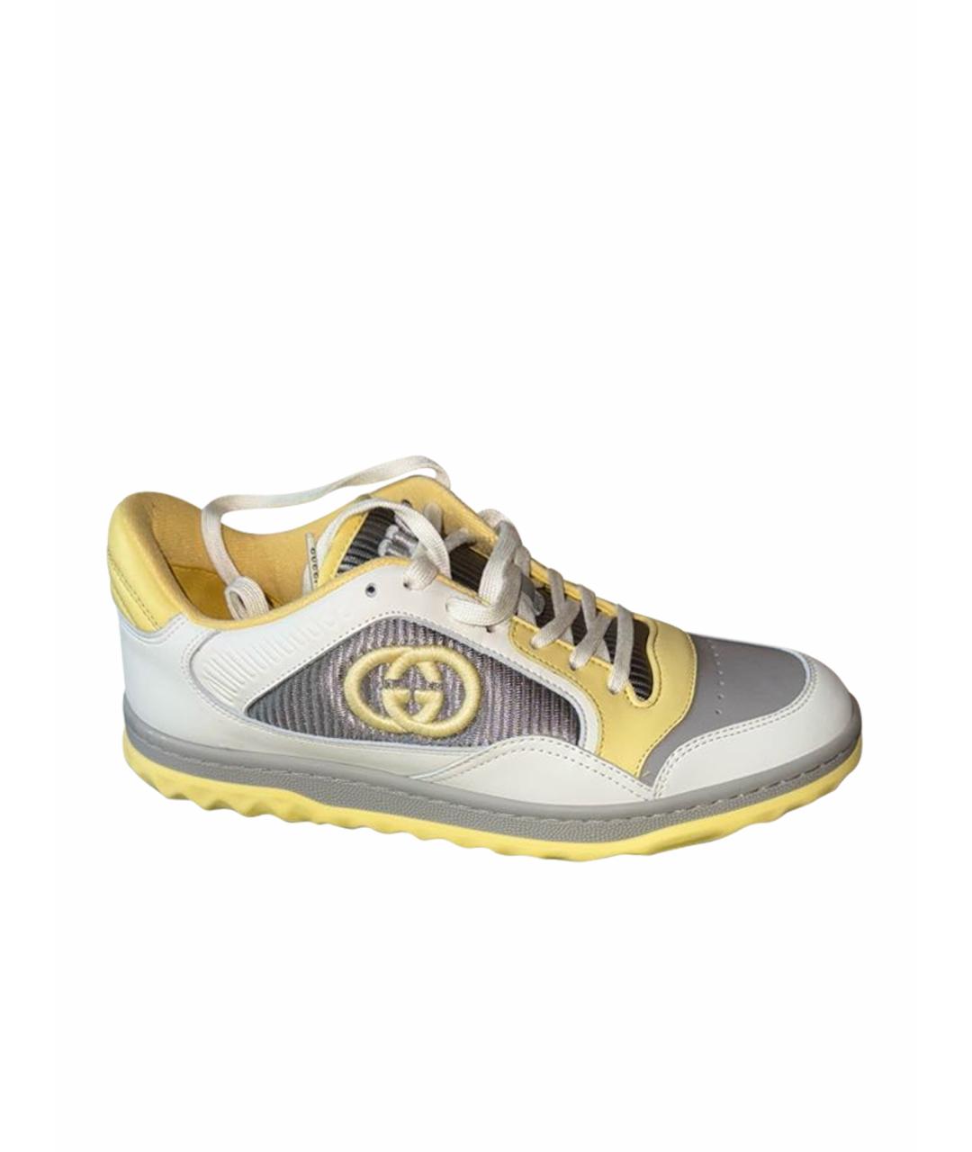 GUCCI Желтые кожаные кеды, фото 1