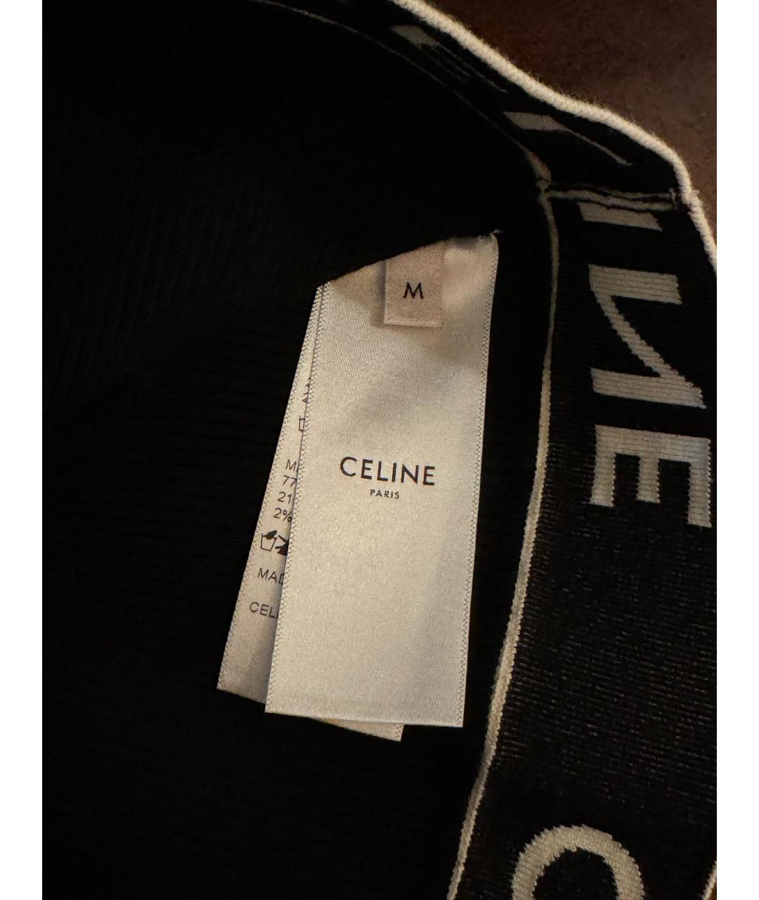 CELINE Черная хлопковая майка, фото 3