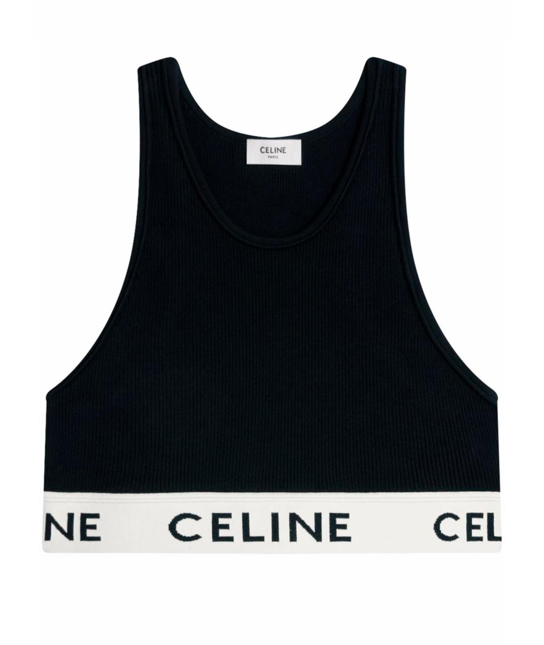 CELINE Черная хлопковая майка, фото 1
