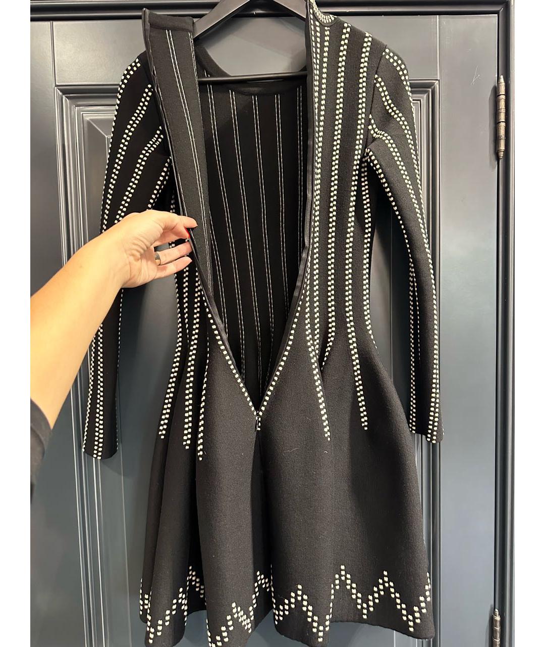 ALAIA Черное шерстяное повседневное платье, фото 3