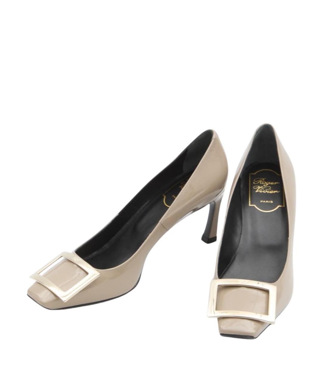 ROGER VIVIER Бежевые кожаные туфли, фото 5