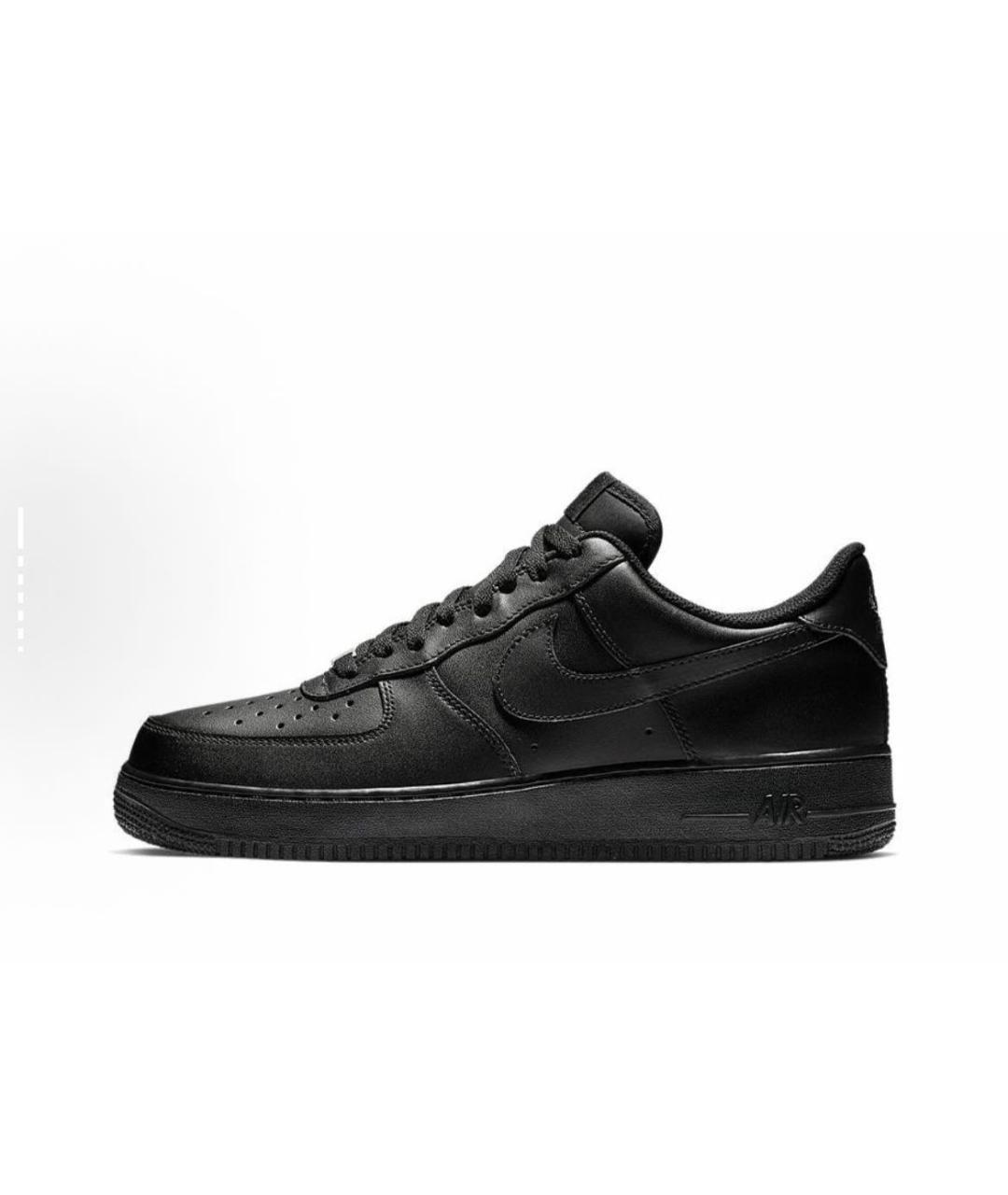 NIKE Черные кожаные низкие кроссовки / кеды, фото 3