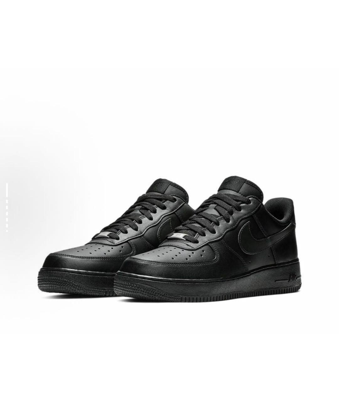 NIKE Черные кожаные низкие кроссовки / кеды, фото 2