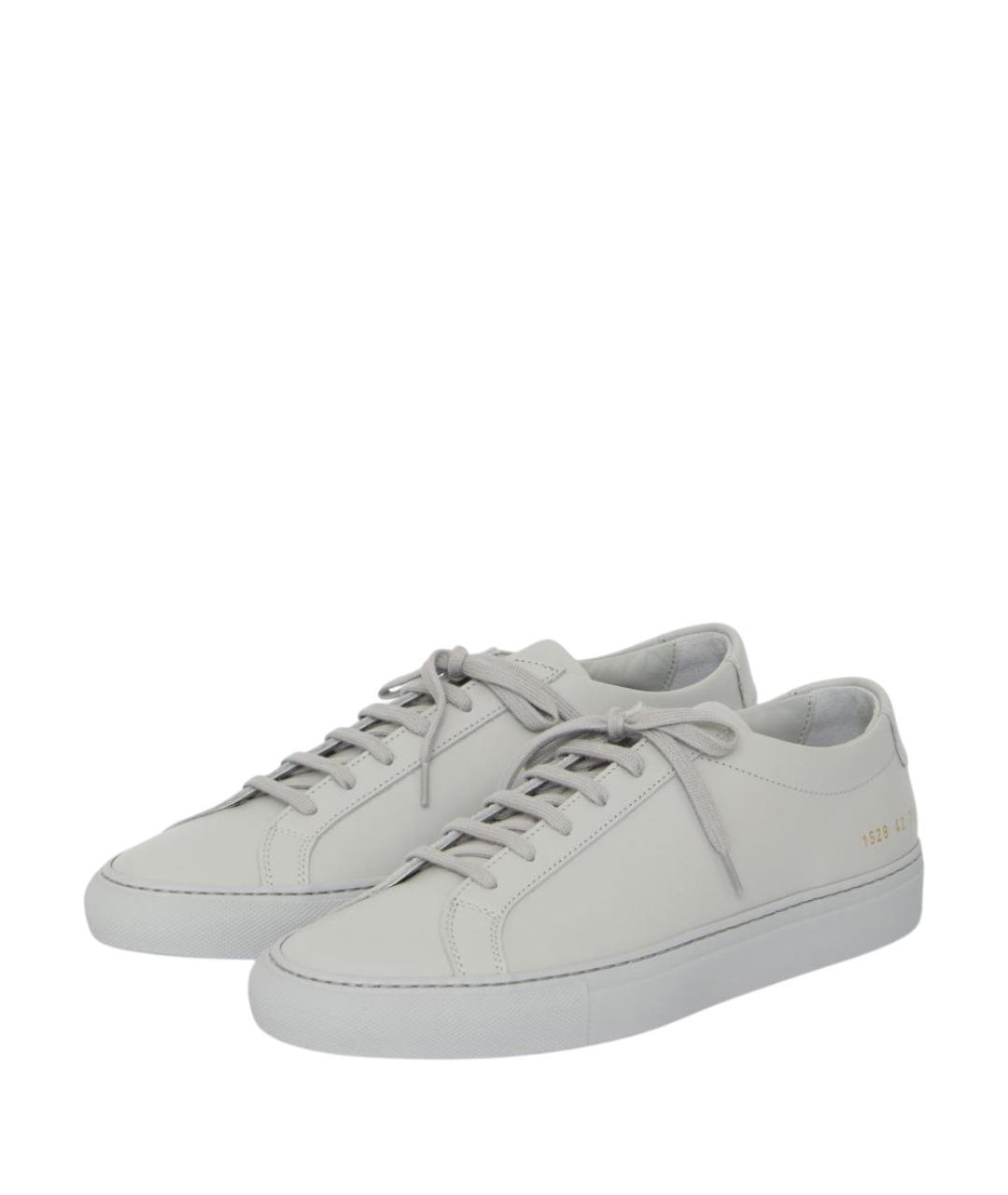 COMMON PROJECTS Серые кожаные низкие кроссовки / кеды, фото 2
