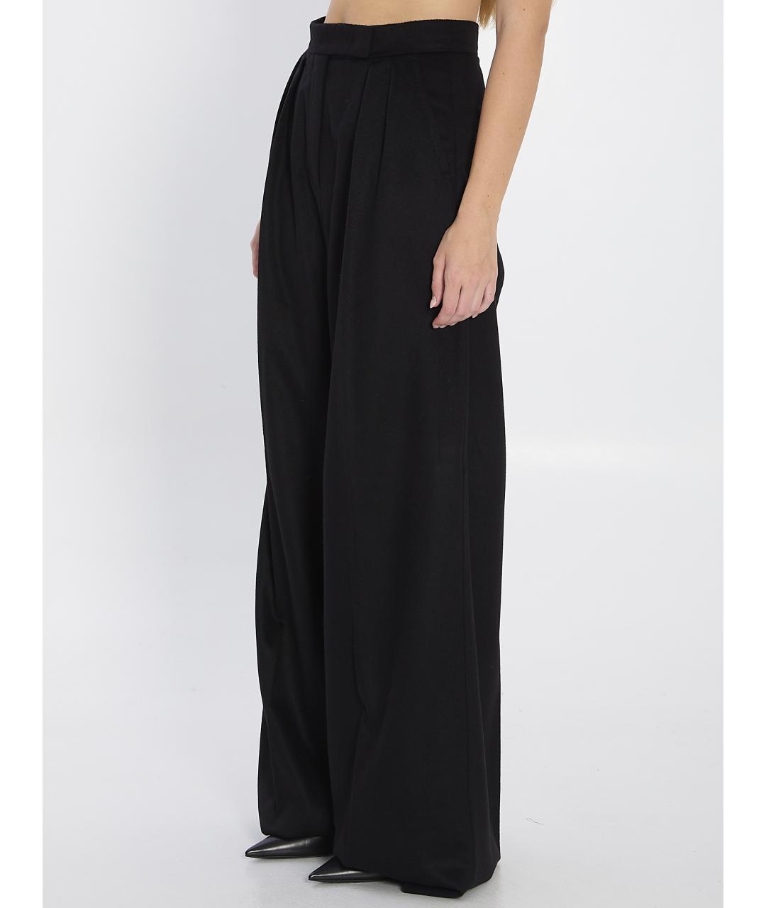 MAX MARA Черные шерстяные прямые брюки, фото 3