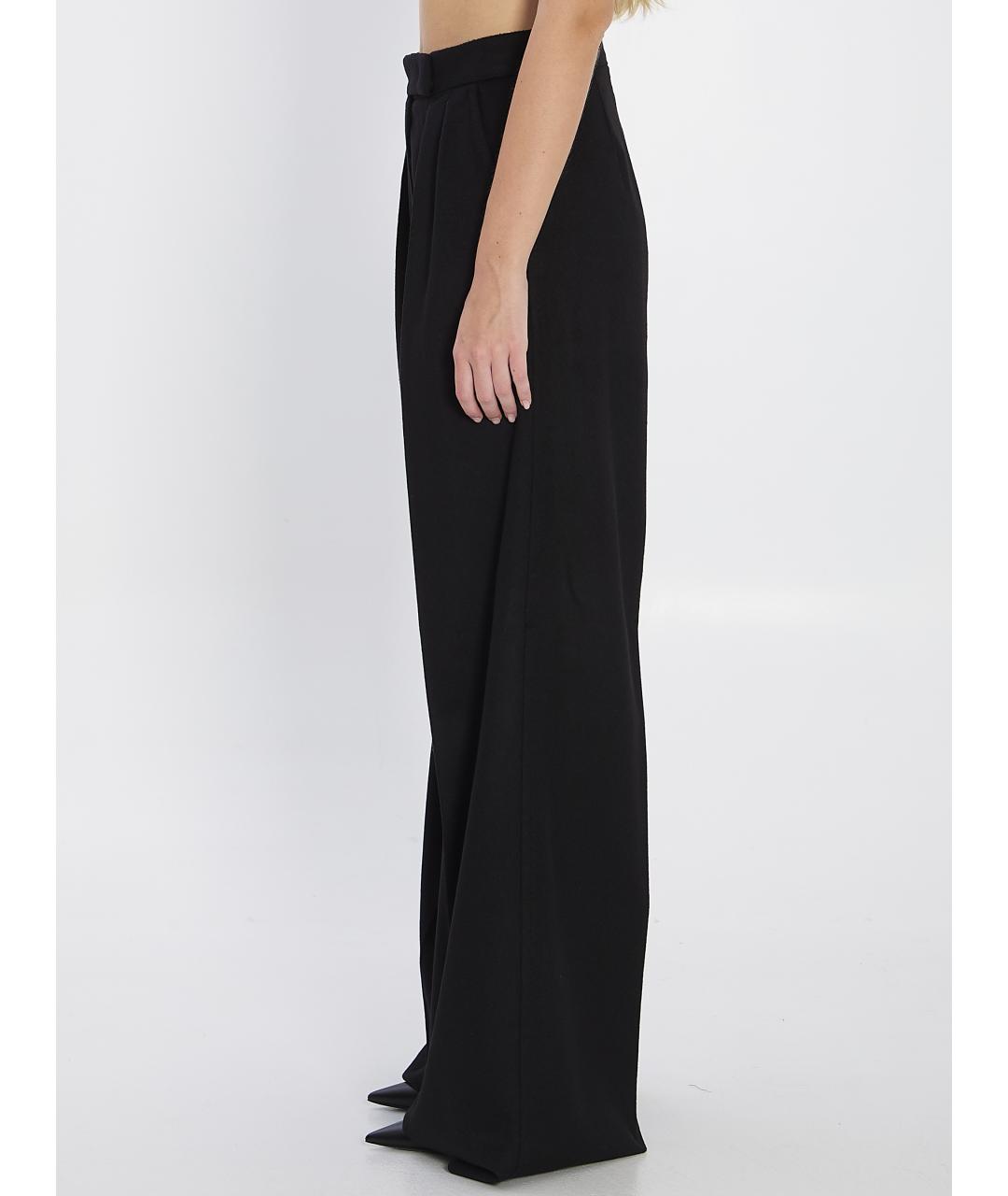 MAX MARA Черные шерстяные прямые брюки, фото 4