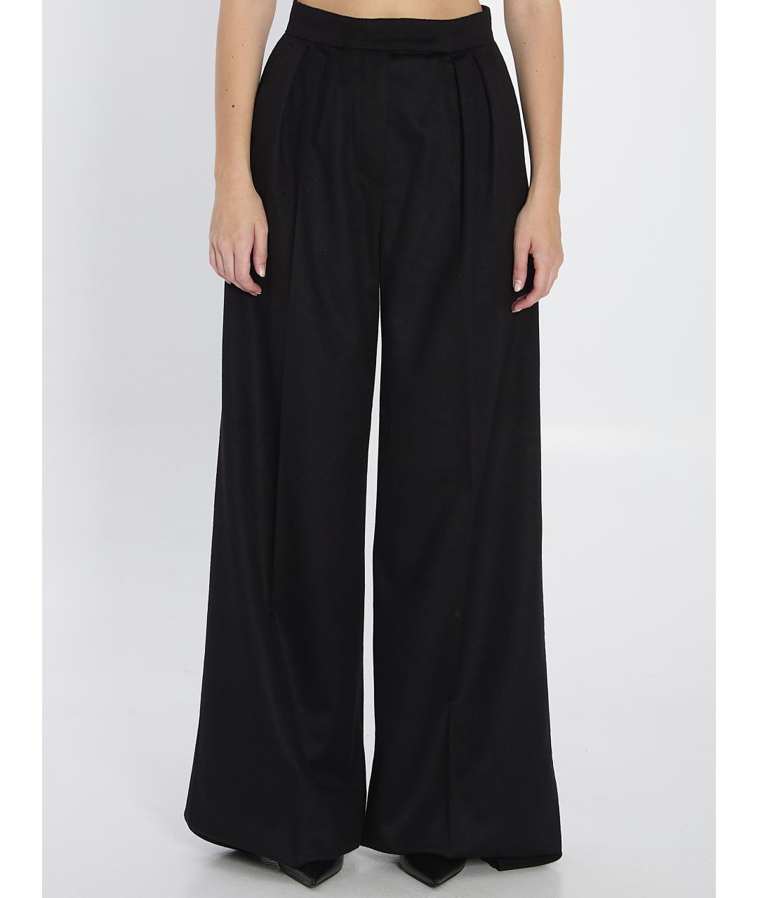 MAX MARA Черные шерстяные прямые брюки, фото 2