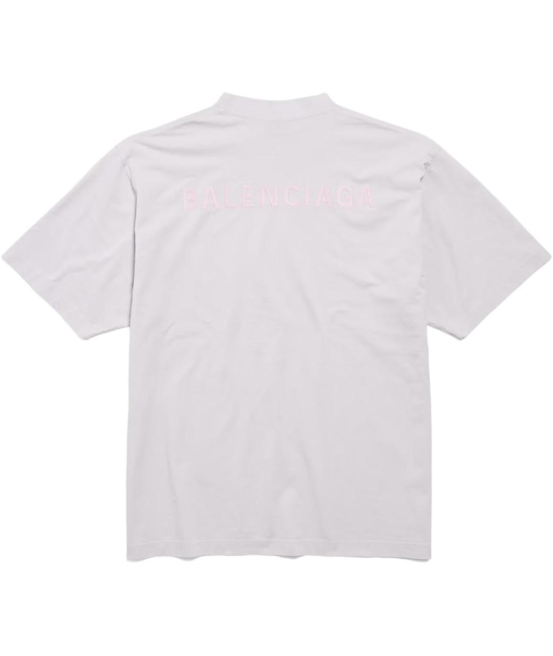 BALENCIAGA Серая хлопковая футболка, фото 2