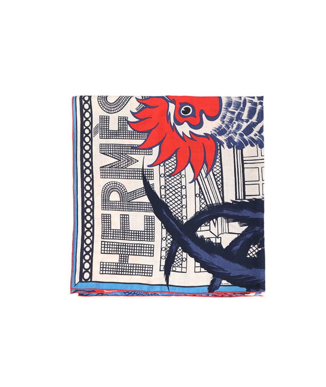 HERMES Синий шарф, фото 2