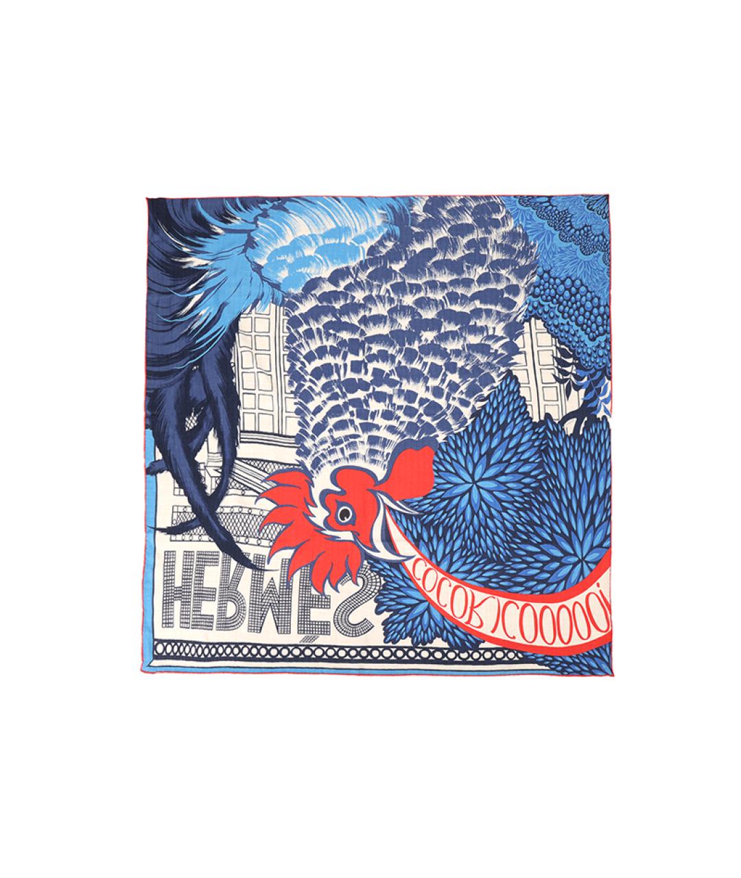 HERMES Синий шарф, фото 3