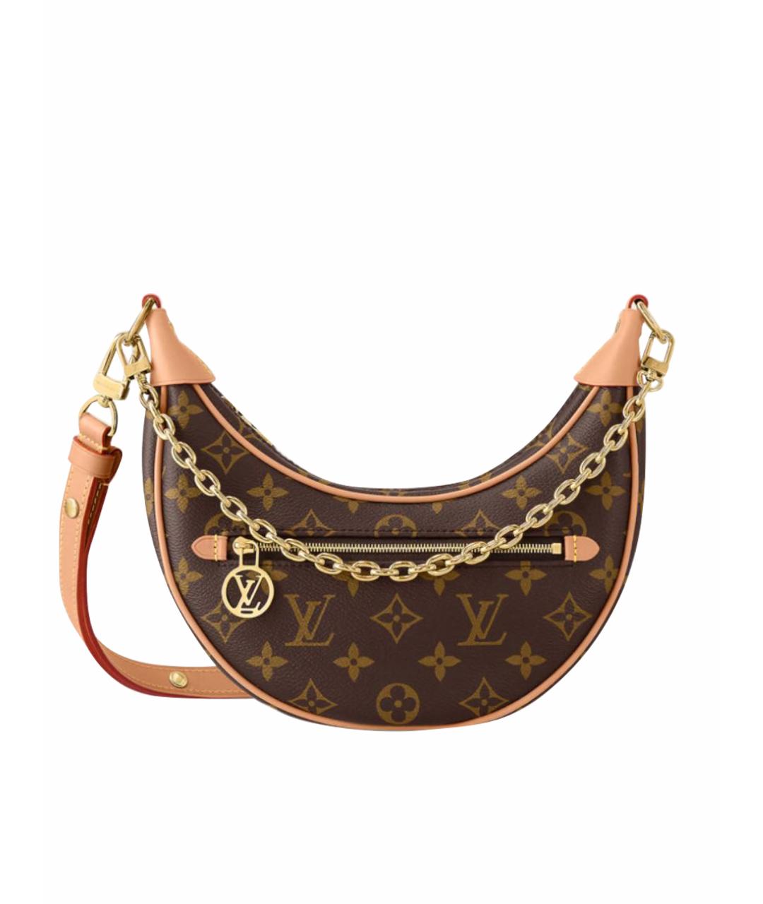 LOUIS VUITTON Коричневая кожаная сумка через плечо, фото 1