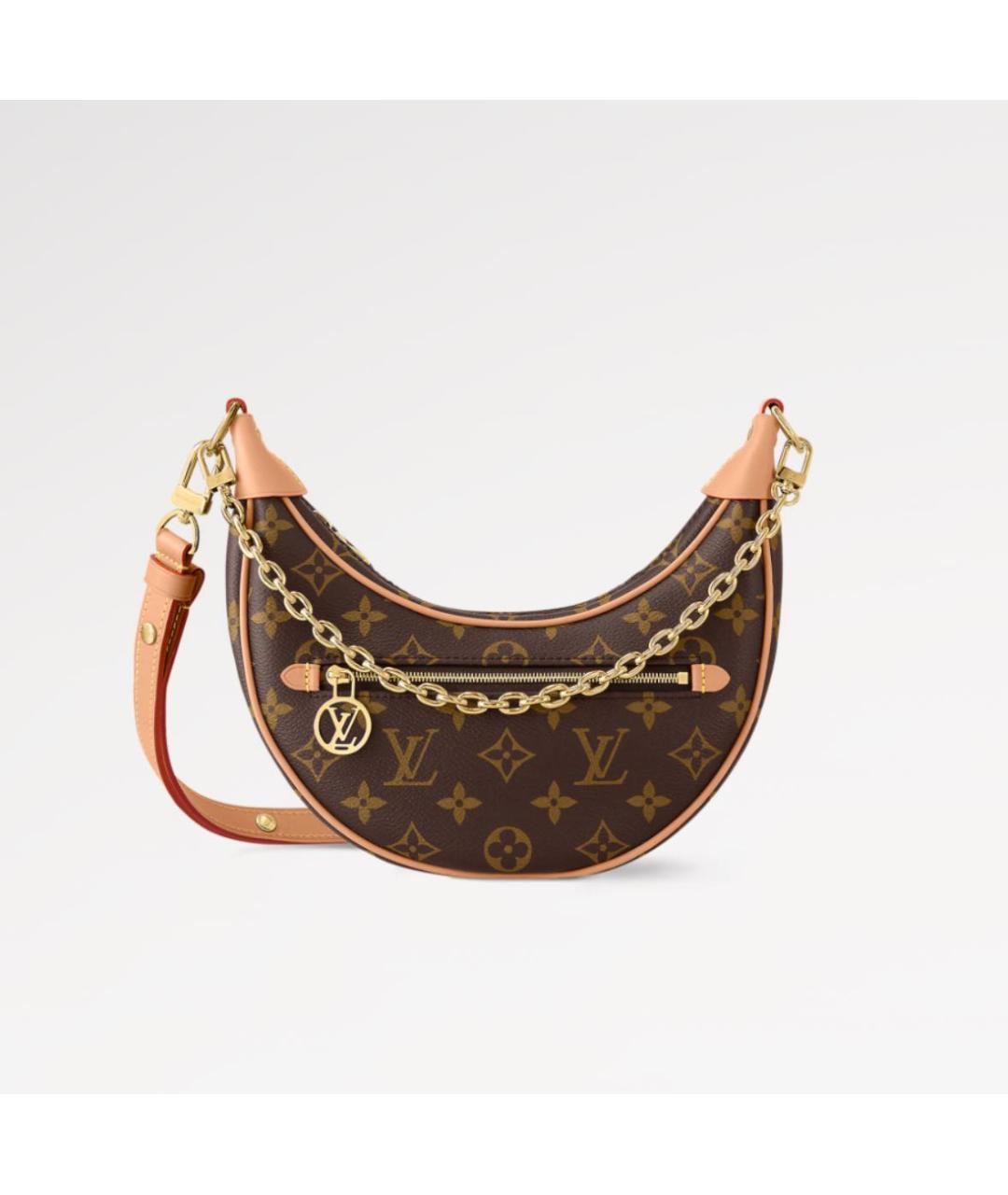 LOUIS VUITTON Коричневая кожаная сумка через плечо, фото 6