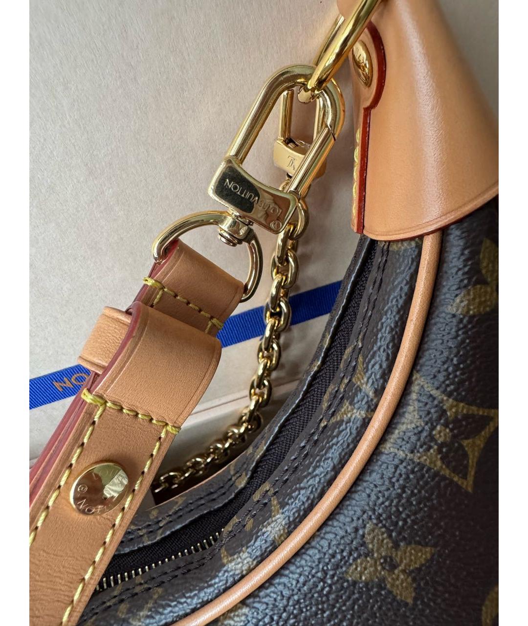 LOUIS VUITTON Коричневая кожаная сумка через плечо, фото 3