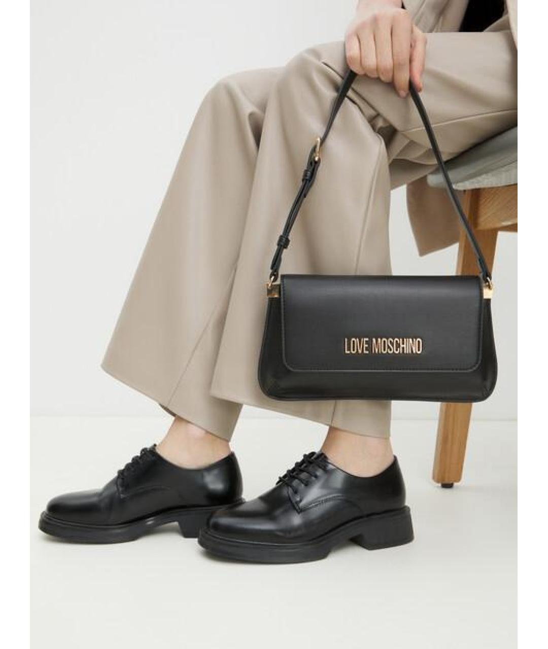 LOVE MOSCHINO Черная сумка с короткими ручками из искусственной кожи, фото 5