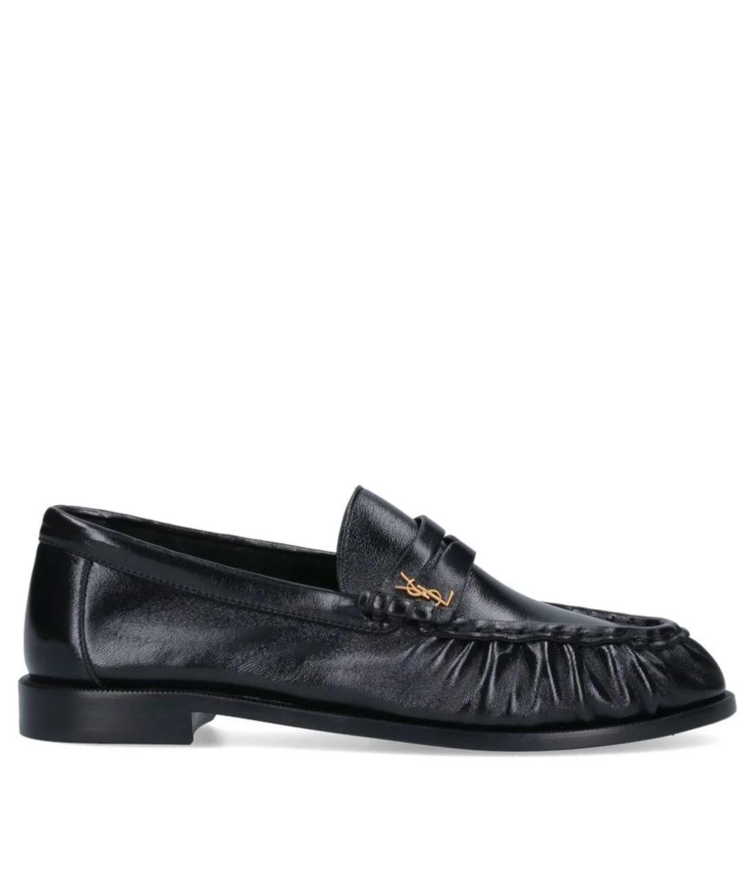 SAINT LAURENT Черные лоферы из лакированной кожи, фото 4