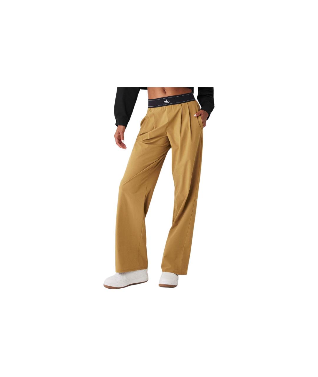 ALO YOGA Золотые прямые брюки, фото 4